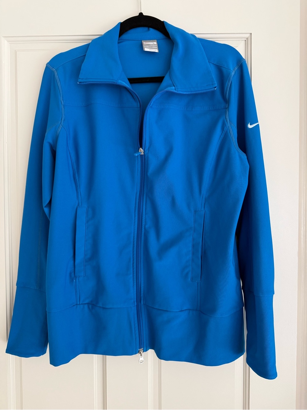 Nike Women's blue full zip Dri-Fit jacket, size L